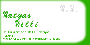 matyas willi business card